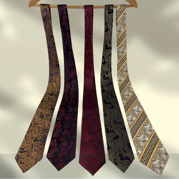 🛍️SALE🛍️ Vintage Paisley-Print Jacquard Woven Neck Ties (Set of 5) - Picture 2 of 11
